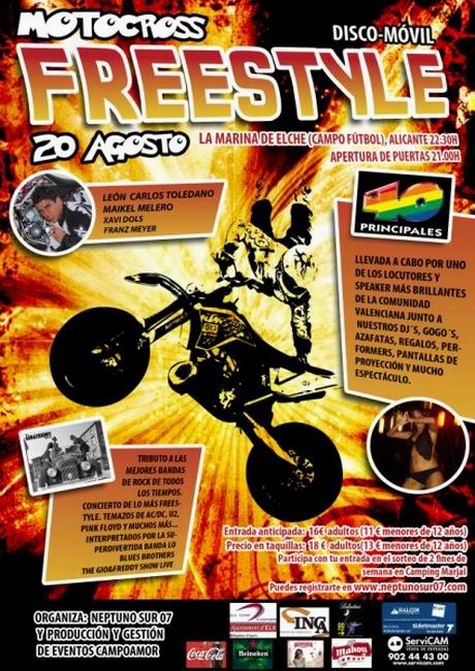 Motocross Freestyle el viernes 20 en La Marina + sabado 21 en Letur